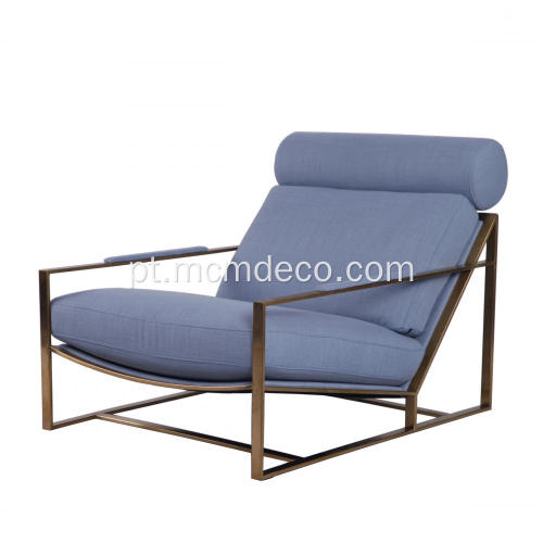 Modern Milo Baughman escovado aço inoxidável Lounge Chair